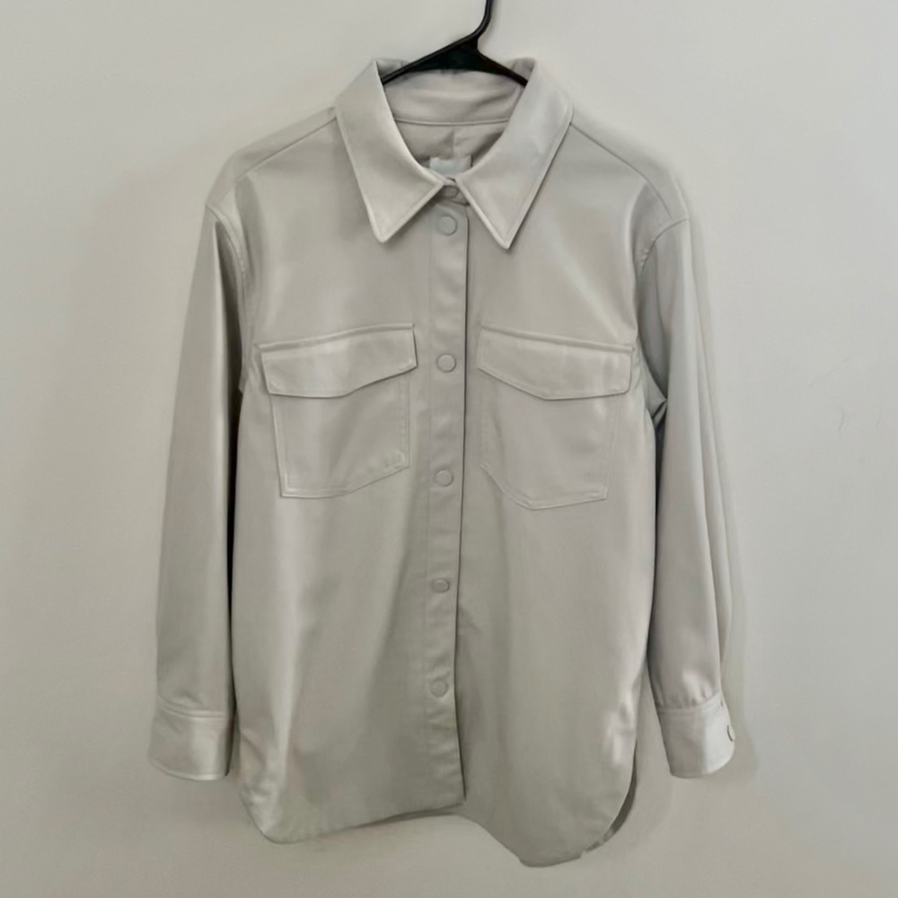 H&M vegan leather shacket